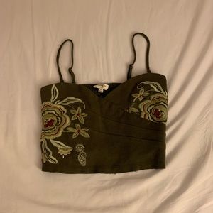NWOT Umgee Embroidered and Beaded Crop Top